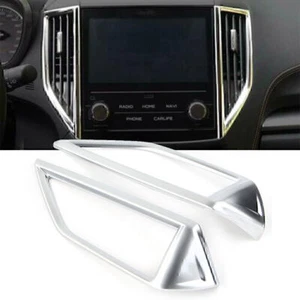 2 Pcs Silver Front Middle Air Vent Cover Trim For Subaru Forester 2019 2022 GZ - Picture 1 of 6