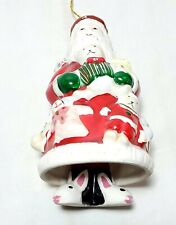 Vintage Napco Taiwan Ceramic Christmas Santa Claus with Feet Clanger Bell 6"