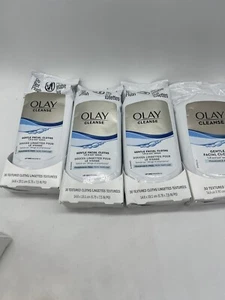 (4) Olay Cleanse Gentle Facial Cloths Fragrance Free 30 Count Towelette Wipes - Picture 1 of 3