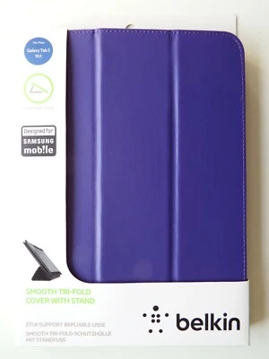  Belkin Samsung Galaxy Tab 3 10.1" Smooth Tri-Fold Cover Case P5210 P5220 Purple - Image 1 of 4