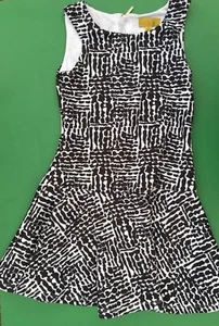 Girls Black & White Animal Print Dress - Sz. M - Picture 1 of 2