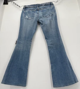 Jeans donna 575 effetto invecchiato gamba svasata taglia 29 pantaloni Coachella perfetti - Foto 1 di 9