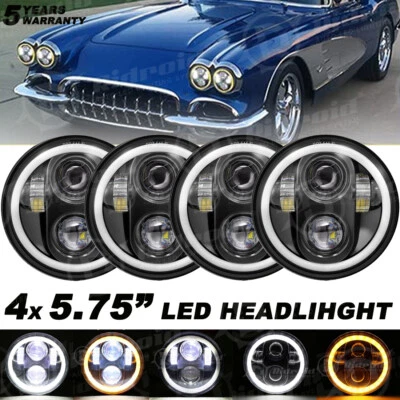 Круглые светодиодные фары дальнего/низкого света 5,75 дюйма 5-3/4 дюйма для Chevy Corvette C1 C2 1963-1982 4 шт. - Изображение 1 из 4