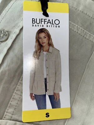 Chaqueta para mujer Buffalo David Bitton estilo utilitario militar color beige talla M Foto 1 de 4