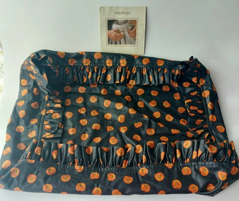 Longaberger Boo Halloween Jack O Lantern Pumpkin Black Basket Liner Cover