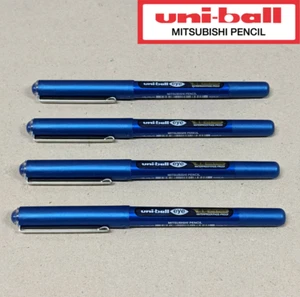 4 x Uni-ball Eye Pigment Ink Roller Ball Pen Blue 0.38mm Ultra Micro UB-150 - Picture 1 of 6