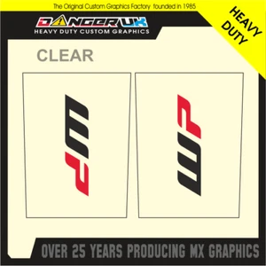 MOTOCROSS MX UPPER FORK GRAPHICS DECALS STICKERS PROTECTION WP 65cc CLEAR - Picture 1 of 1