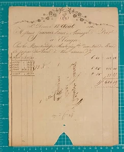 Documento Antiguo 1812 ~ Francia ~ Billete de carta plegado para tela o artículos para el hogar - Imagen 1 de 4