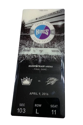 Sacramento Kings Final Game Sleep Train Arena Metal Ticket Collectible MINT 2016 Cover