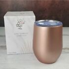 Chic & Tonic Rose Gold 12 Oz. Insulated Wine Coffee Tea Travel Tumbler With Lid