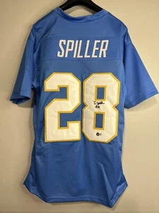 Isaiah Spiller Jersey Signed Los Angeles Chargers Custom Beckett COA - Picture 1 of 3