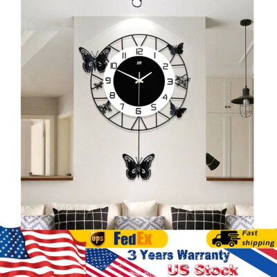 Large Butterfly Quartz Clock Simple Wall-mounted Clock For Livingroom Office - Image 1 of 4