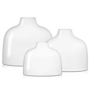 White Ceramic Vase Set of 3 for Modern Home Decor Boho Minimalism Decorative ... - Picture 1 of 7