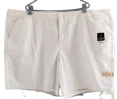 St Johns Bay Plus Size 28 Shorts White Zip Button Mid Rise Slimming Panel New - Image 1 of 4