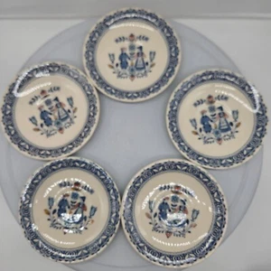 (5) Staffordshire "Old Granite" Hearts And Flowers 5.75" Desert Plates - Picture 1 of 4