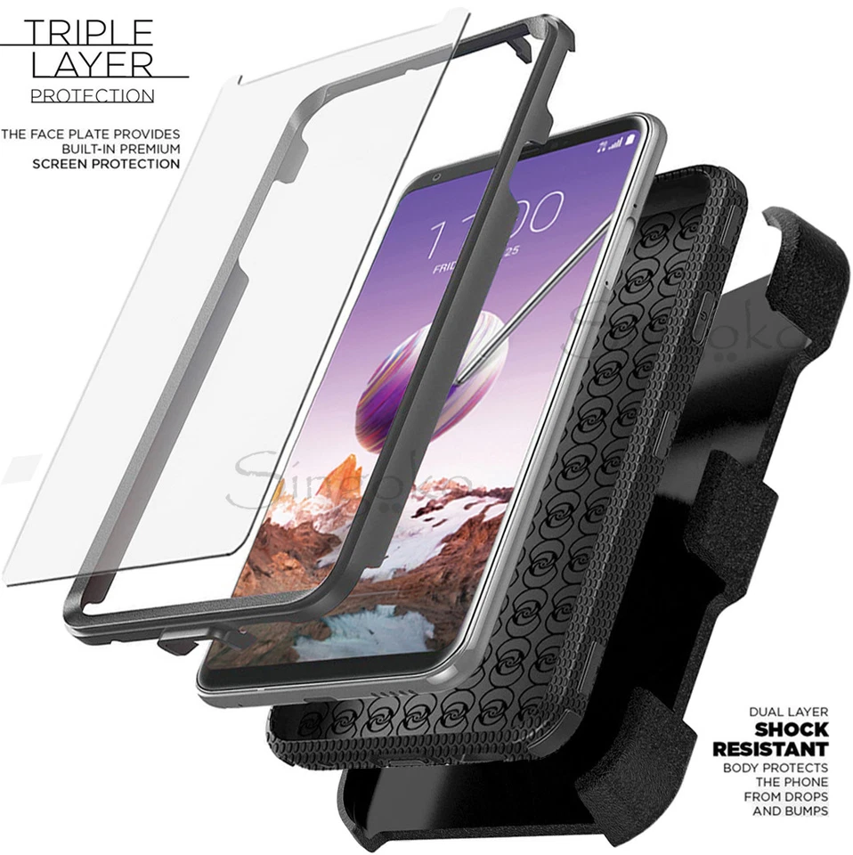 LG Stylo 6/5/4/3/2 Plus Belt Clip Stand Holster Phone Case Cover SCREEN PROTECTR - Image 1 of 4