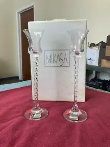 JUEGO DE 2 PIEZAS DE PORTAVELAS DE CRISTAL MIKASA EVEREST #T9975/339 CAJA ABIERTA (BM) - Imagen 1 de 12