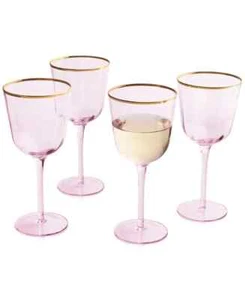 Martha Stewart Collection Blush All-Purpose Wine Glasses, Set of 4 New - Picture 1 of 2