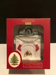 Spode "Our First Home Fireplace" Ceramic Ornament 2019 Christmas Tree Collection - Picture 1 of 8