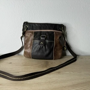 The Sak Brown Leather Adjustable Strap Crossbody Bag - Zipper - Boho - Suede - Picture 1 of 14