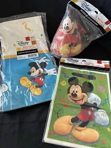 Hallmark Disney MICKEY MOUSE Birthday Party Supplies 8 Hat Treat Bag Table Cover - Picture 1 of 5