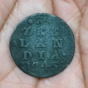 1745 Dutch Netherlands Voc Colonial 2 Stuiver Zeeland Silver Coin_H21 - Picture 1 of 4