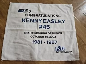 SEATTLE SEAHAWKS RALLY TOWEL Congratulations Kenny Easley #45 Ring Of Honor. - Picture 1 of 2