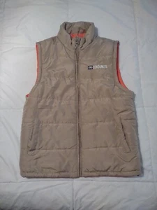 Vintage Ecko Unltd Unlimited Men's Medium Puffer Vest Tan/Orange Y2K Rhino Logo - Picture 1 of 15