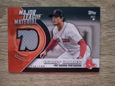 2021 Topps Major League Material Relics Black Bobby Dalbec #MLMBD RC #196/199 - Image 1 of 3