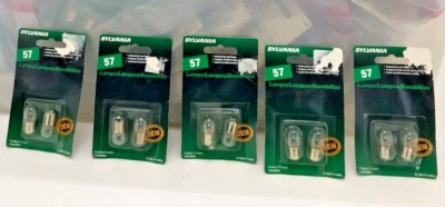 10 Sylvania 57 Bulbs Long Life Parking Turn Signal Brake Lamps Dome Lights - Image 1 of 4