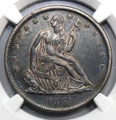 1861 S Seated Liberty Half Dollar - NGC Certified XF Details !! - Image 1 of 3