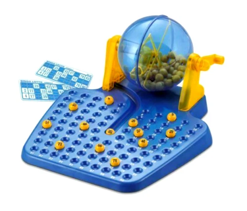 Bingo LOTTO Revolving Machine Family Fun Game Set 90 Number Balls and 48 Cards