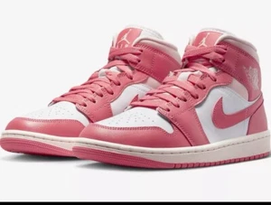 Size Woman’s 8 - Nike Air Jordan 1 Mid Strawberries and Cream Great Cond - Picture 1 of 10