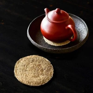 Loofah Fibre Teapot Pad Round Loofah Mat Teaware Tea Cup Mat Tea - Picture 1 of 16