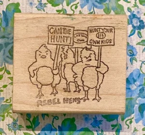 RARE! REBEL CHICKENS JUDIKINS easter eggs hunt hen rooster funny joke picketing - Picture 1 of 2
