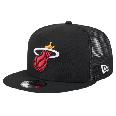 Gorra Miami Heat New Era Evergreen Meshback Trucker 9FIFTY Snapback NBA para hombre Foto 1 de 4