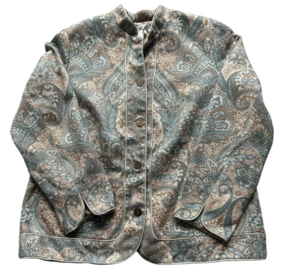 Vintage 90s Coldwater Creek Womens XL Paisley Tapestry Button Up Cardigan Jacket - Image 1 of 4