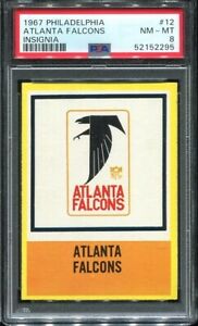 1967 Philadelphia #12 Atlanta Falcons Insignia PSA 8