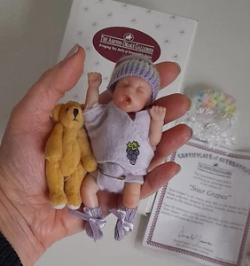 MINIATURE SILICONE REBORN BABY DOLL THUMBELINA ASHTON DRAKE SOUR GRAPES - Picture 1 of 5