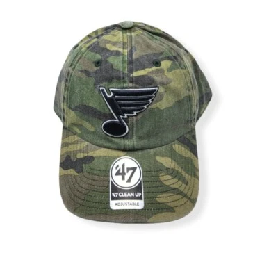 '47 St. Louis Blues Clean Up Camo Navy Logo Adjustable Strap Hat Dad Cap - Image 1 of 4