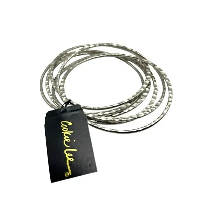 Винтажный печенье Lee браслет браслет комплект серебряный тонированный кованый текстурированный новый - Изображение 1 из 4