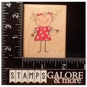 Creative Beginnings Me & My Big Ideas Rubber Stamps LYNN SCHOOL GIRL CURLY #T34 - Picture 1 of 2