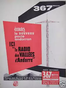 PUBLICITÉ ICI LA RADIO DE VALLÉES D'ANDORRE ÉCOUTEZ LE NOUVEAU POSTE ANDORRAN - Bild 1 von 1