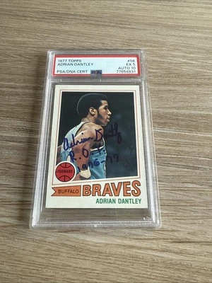 1977 Topps #56 Adrian Dantley Autograph RC Rookie EX PSA DNA 5 10 Auto - Image 1 of 2
