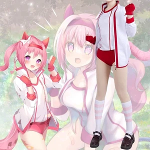 Umamusume: Hübsches Derby Haru Urara Kostüm komplettes Set Gewinneranzug Cosplay mit Schwanz - Bild 1 von 11
