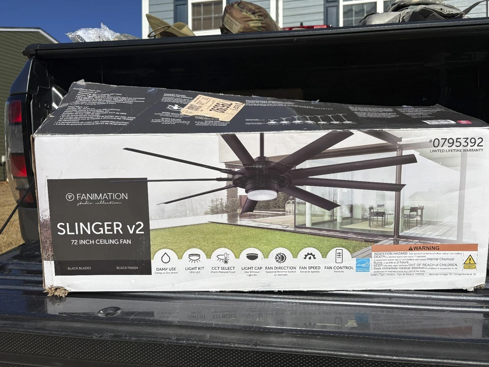 Fanimation Slinger v2 72″ Color-Changing LED Ceiling Fan – Fully Checked - Image 1 of 4