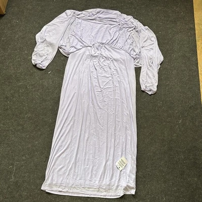 Maxi vestido de malla curva para mujer 2XL (US 22) blusa lila manga acanalada de ASOS DESIGN Foto 1 de 4