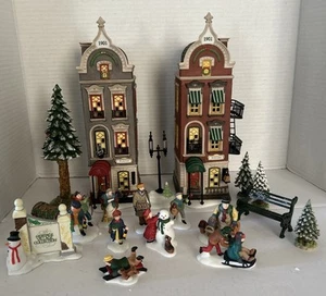 1995 Department 56 X-Mas In The City Series Beekman House/Pickford Place + 16 Fig - Bild 1 von 8