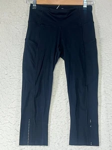 Lululemon Fast Free Größe 4 kurz schwarz Taschen reflektierend Laufausschnitt siehe Bilder - Bild 1 von 9