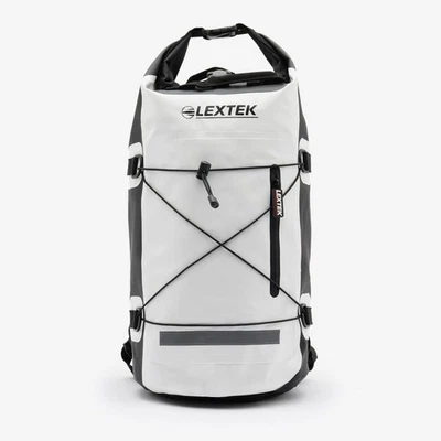 Lextek Waterproof Dry Bag Backpack 30L White/Black Rear Bag 30 L Canvas Straps - Image 1 of 4